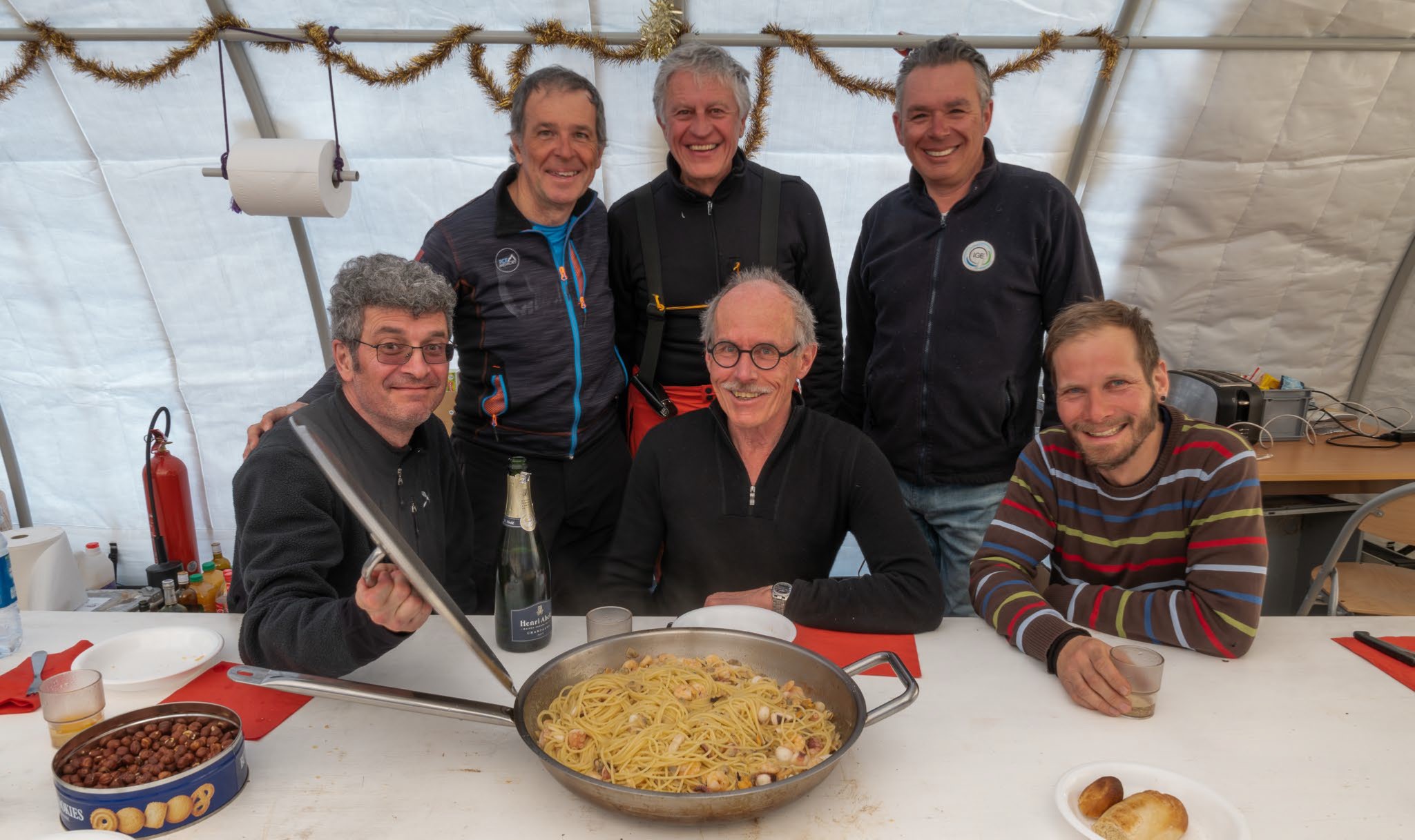 The remaining LDC personnel enjoying Saverio’s cuisine: Spaghetti marinara